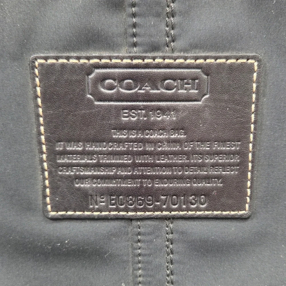 Coach Black Nylon With Gold Tone Tag Laptop Sleeve Case Business Practical